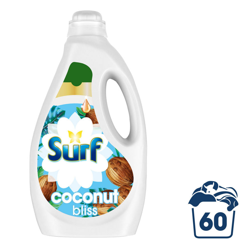 Surf Concentrated Liquid Laundry Detergent Coconut Bliss 60 Washes GOODS ASDA   