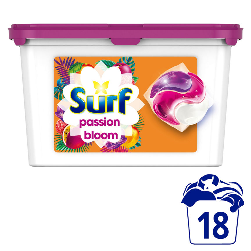 Surf 3 in 1 Washing Capsules Passion Bloom 18 washes GOODS ASDA   