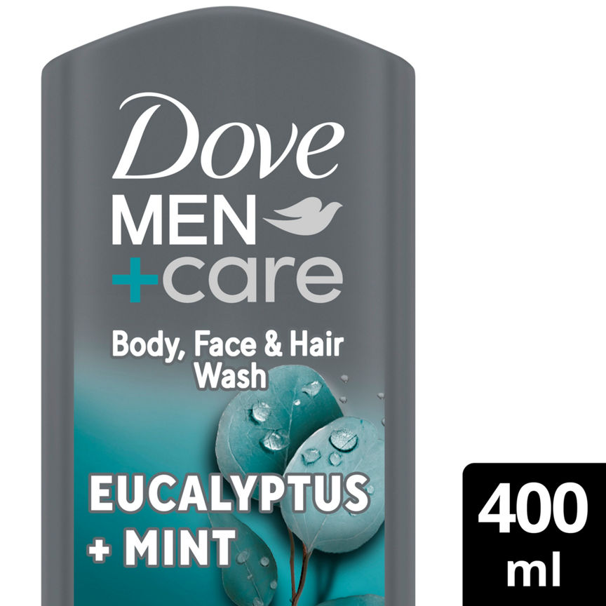 Dove Men+Care  3-in-1 Hair, Body and Face Wash Eucalyptus + Mint 400 ml GOODS ASDA   