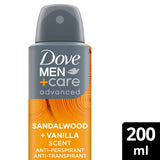 Dove Men+Care antiperspirant sandalwood vanilla 200ml, UK version