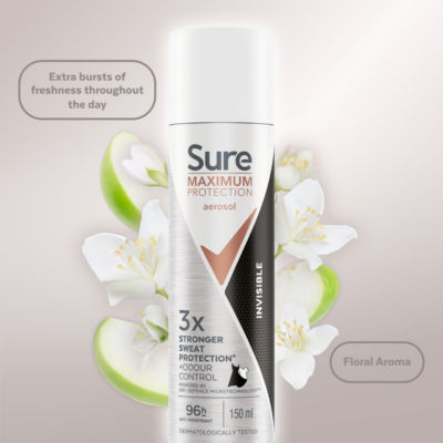 Sure Maximum Protection Invisible anti-perspirant aerosol 150ml (British brand)