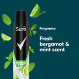 Sure Bergamot & Mint antiperspirant spray 200 ml (British brand)