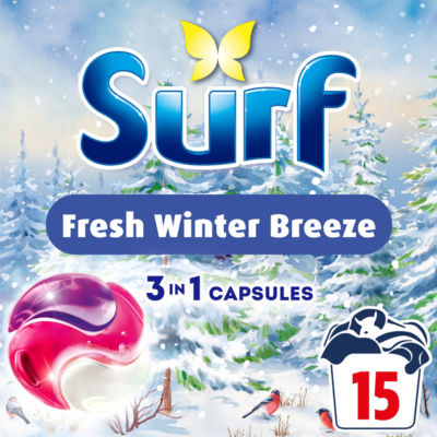 Surf laundry capsules Winter Breeze 15 washes, imported from the UK