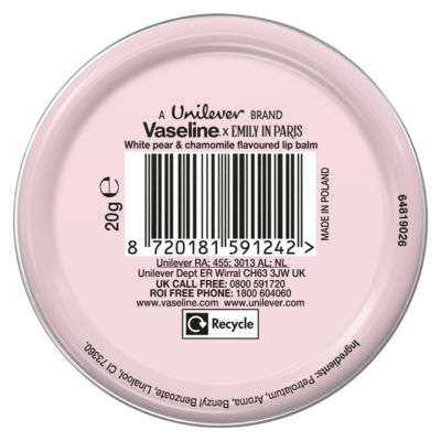 Vaseline Rouge Romance lip balm tin 20g, imported from the UK