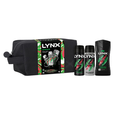 Lynx Africa washbag gift set 3 piece, imported from the UK