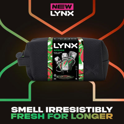 Lynx Africa washbag gift set 3 piece, imported from the UK