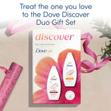 Dove Discover Duo Gift Set with body washes and shower puff, imported from the UK
