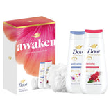 Dove gift set with body washes and shower puff, imported from the UK
