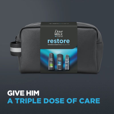 Dove Men gift set with body wash, shampoo, and deodorant, imported from the UK