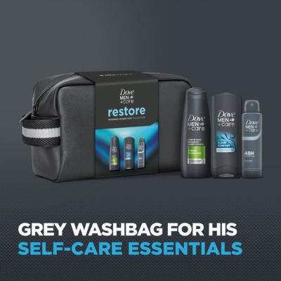 Dove Men gift set with body wash, shampoo, and deodorant, imported from the UK