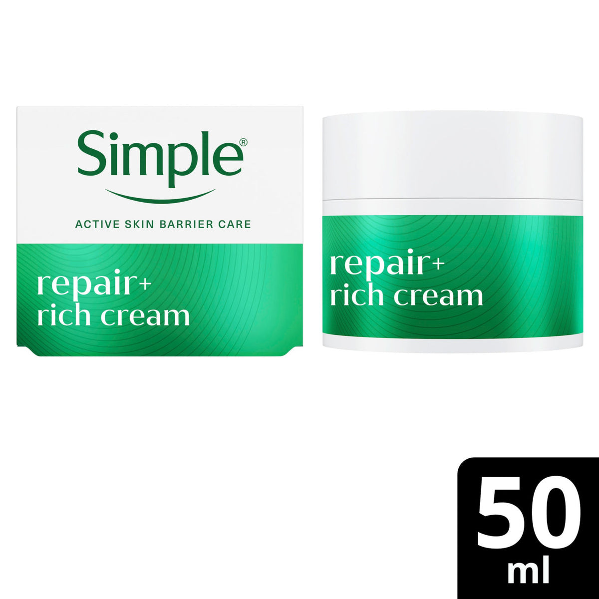 Simple Repair+ facial moisturiser 50ml, UK version