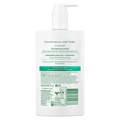 Simple Age Resist+ facial cleanser 240ml, imported from the UK