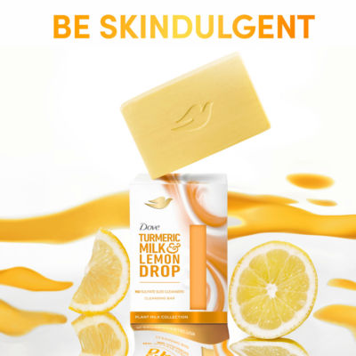 Dove beauty bar Turmeric Milk & Lemon Drop 141g, imported from the UK