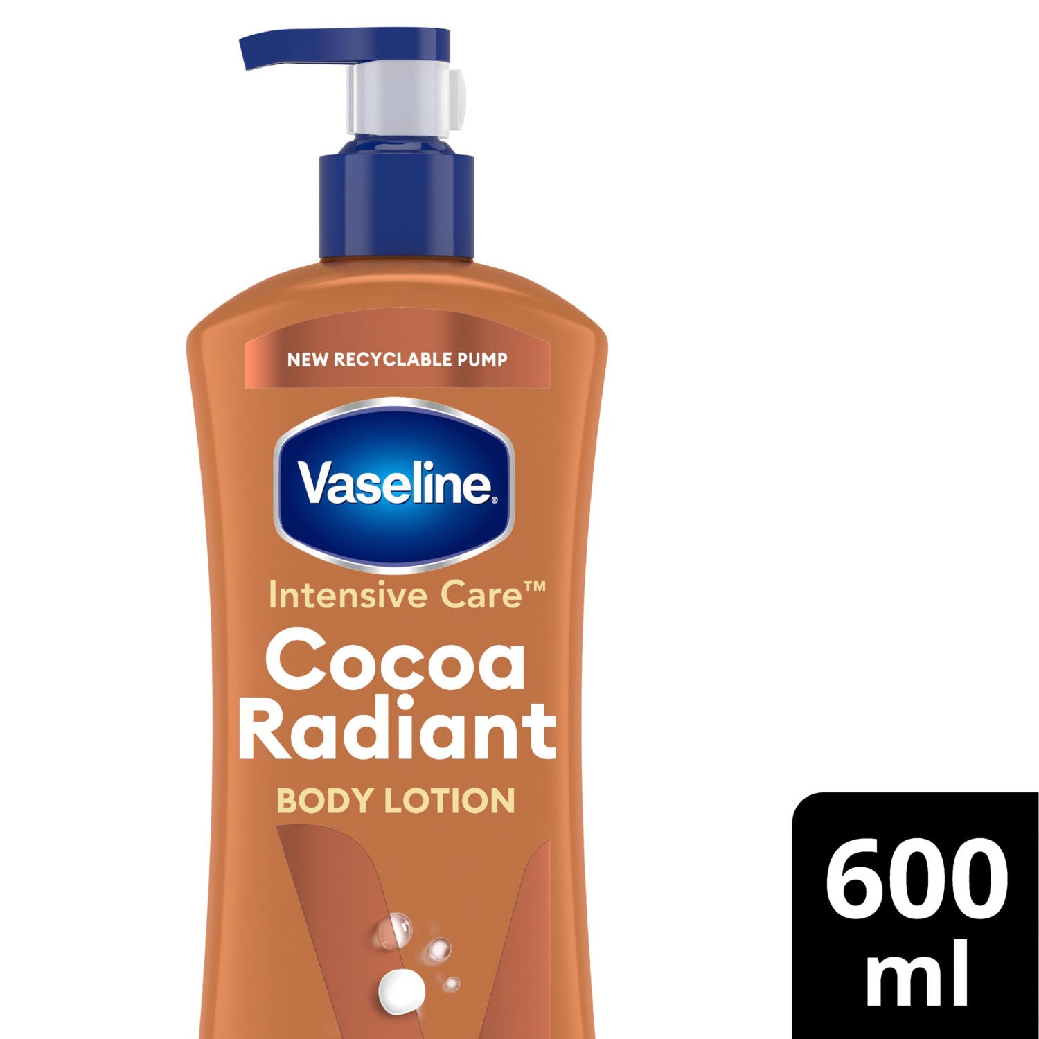 Vaseline Intensive Care Cocoa Radiant body lotion 600ml (British brand)