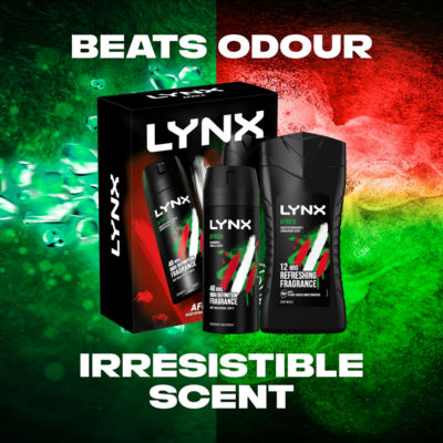 Lynx Africa Duo gift set body spray and wash, UK version
