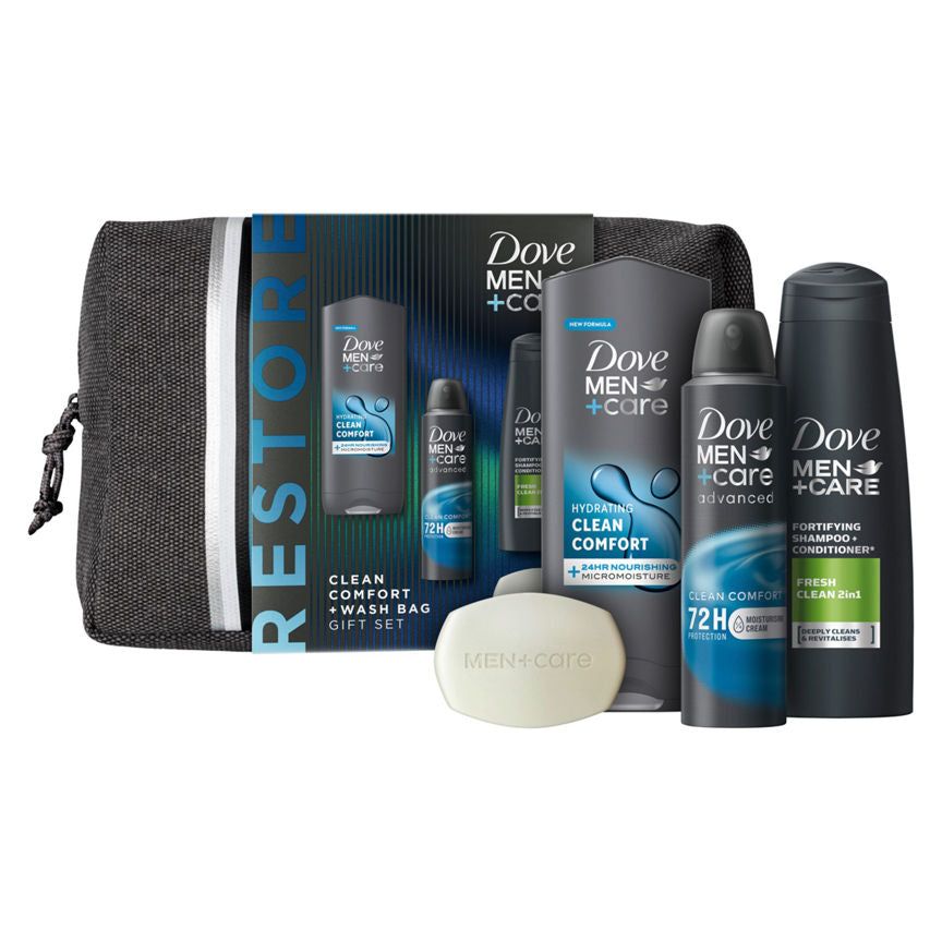 Dove Care Gift Set Clean Comfort + Wash Bag 4 piece GOODS ASDA   