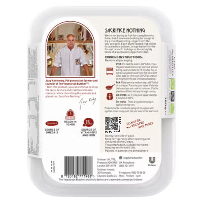 Vegetarian Butcher cod alternative battered fillet 180g (British brand)