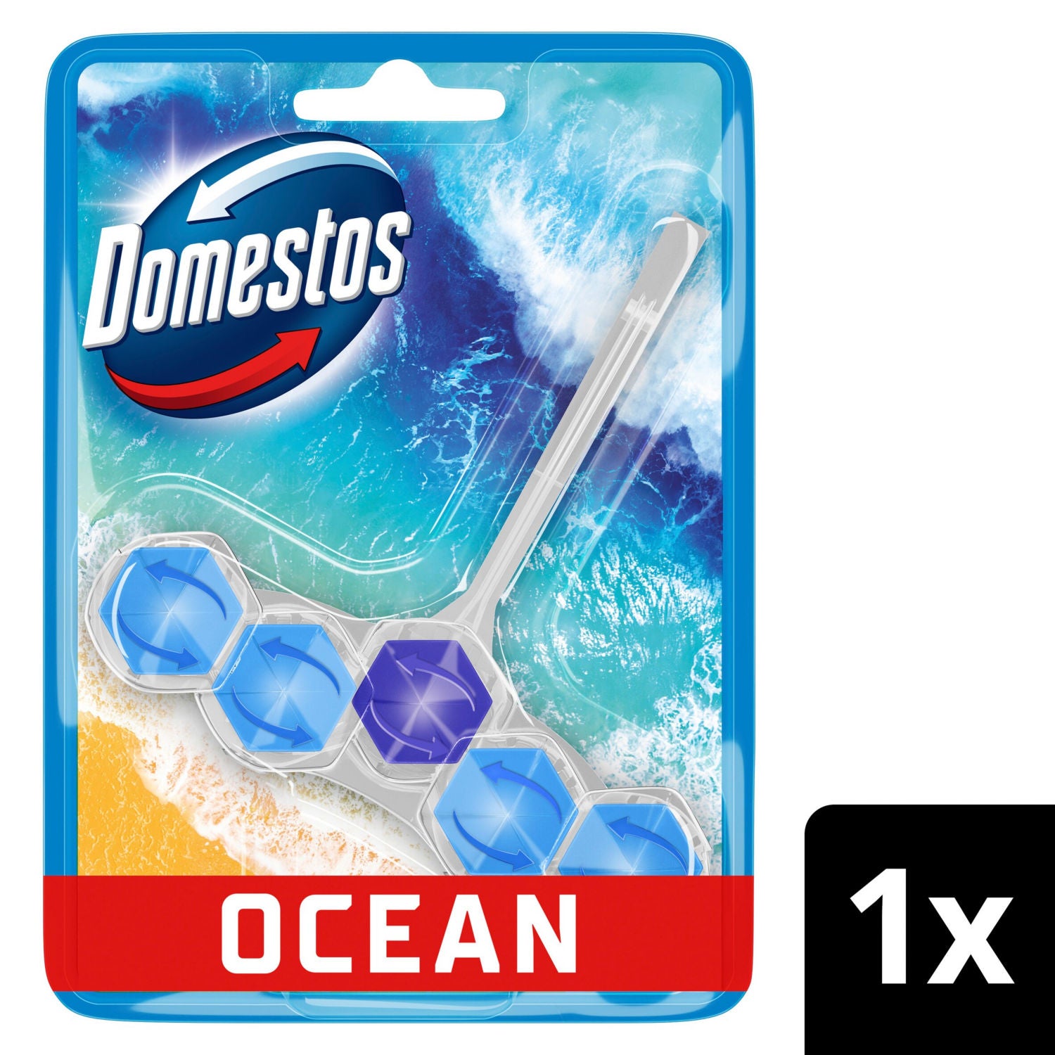Domestos Power 5 Ocean toilet rim block 50g - British product