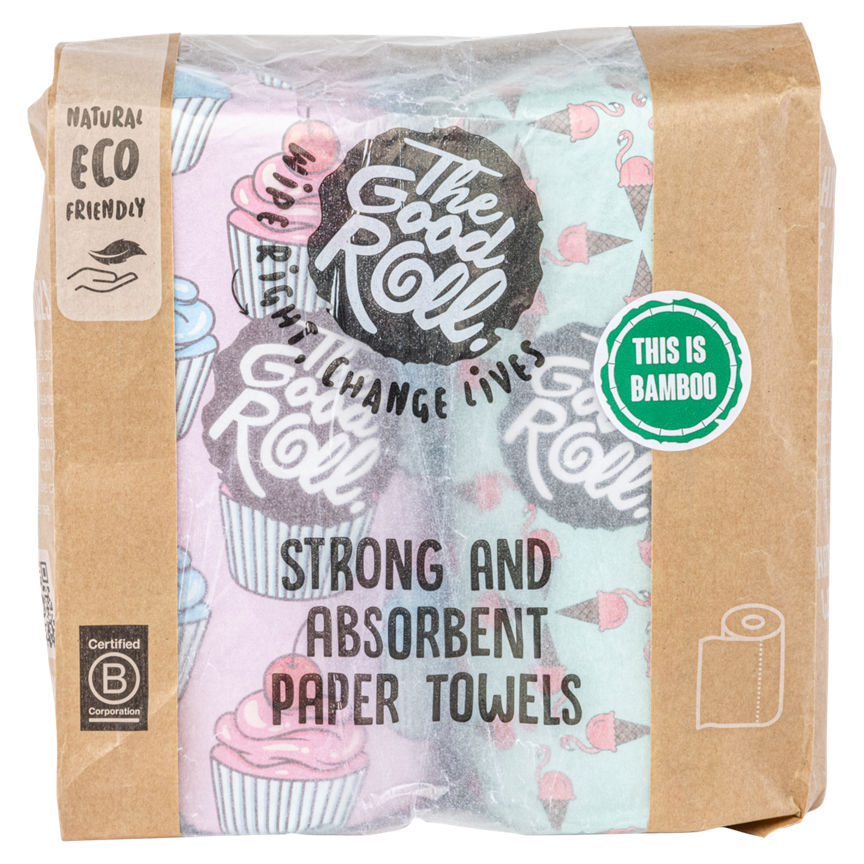 The Good Roll Strong and Absorbent Bamboo Paper Towels 2 Rolls GOODS ASDA   