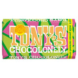 Tony's Chocolonely milk chocolate with pecan caramel biscuit 180g - British product