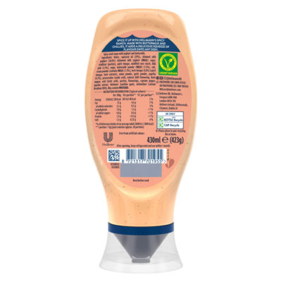 Hellmann's spicy ranch sauce 430ml, imported from the UK