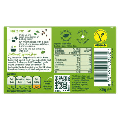 Knorr vegetable stock cubes 80g pack (British brand)