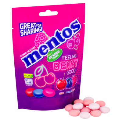 Mentos chewy sweets Feeling Berry Good 140g, imported from the UK