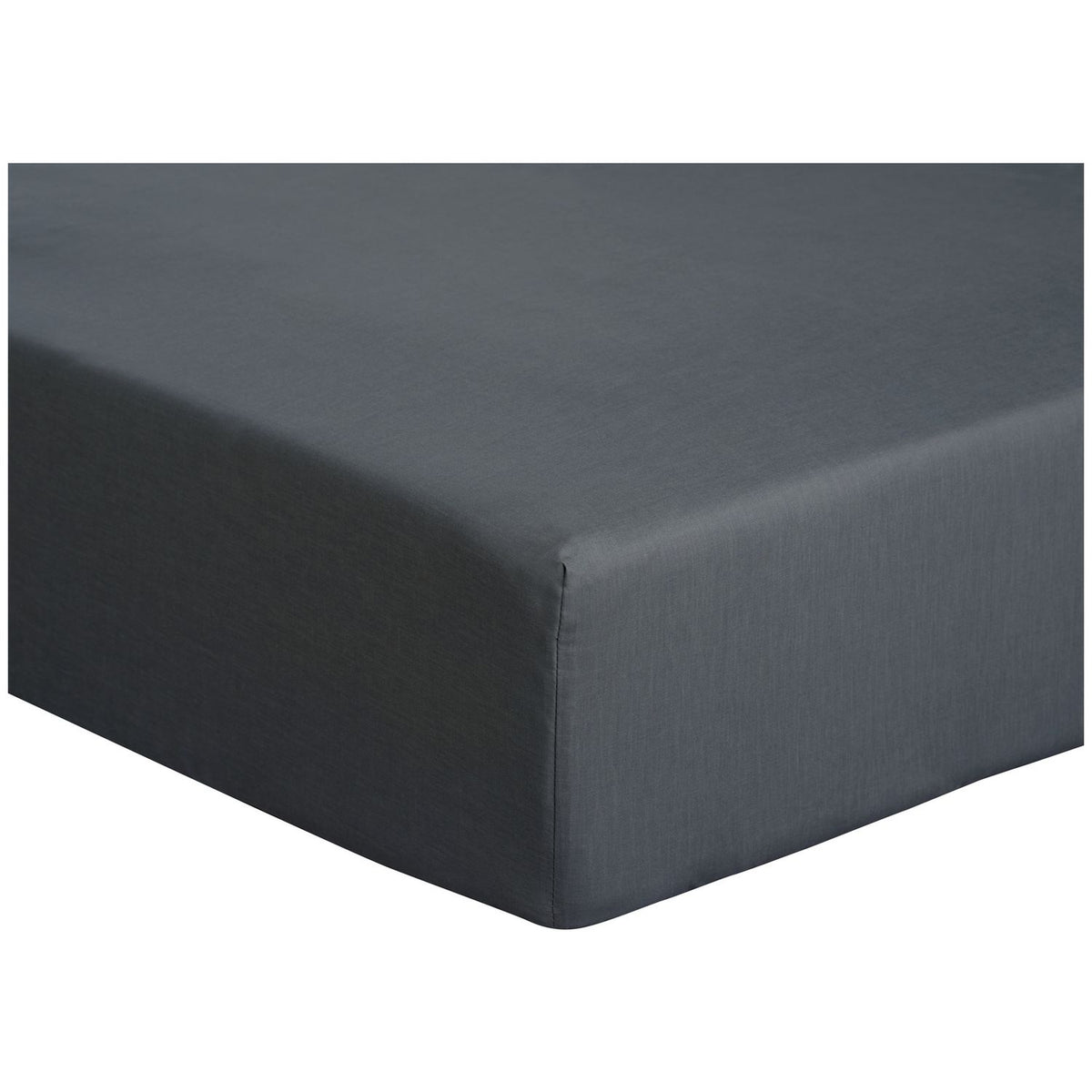 Habitat Cotton Rich 180 TC Plain Charcoal Fitted Sheet- King