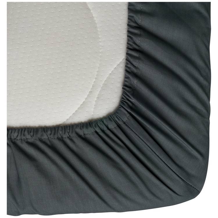 Habitat cotton rich fitted sheet 180TC plain charcoal single, imported from the UK