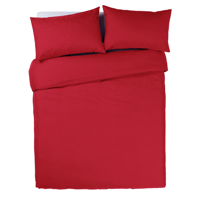 Habitat Easycare Plain Red Bedding Set - Double