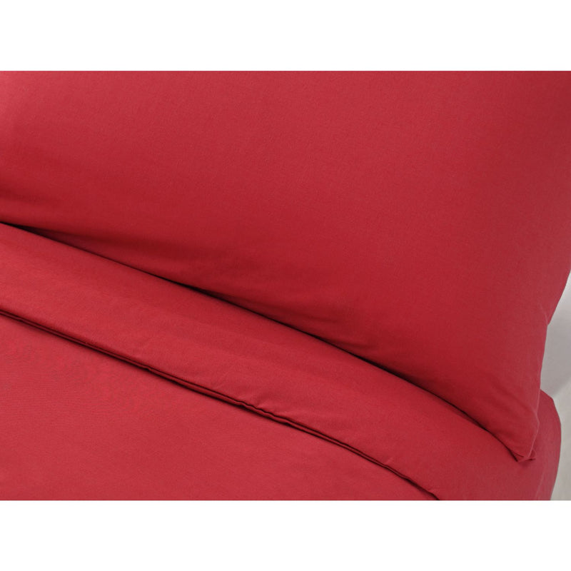 Habitat Easycare Plain Red Bedding Set - Double