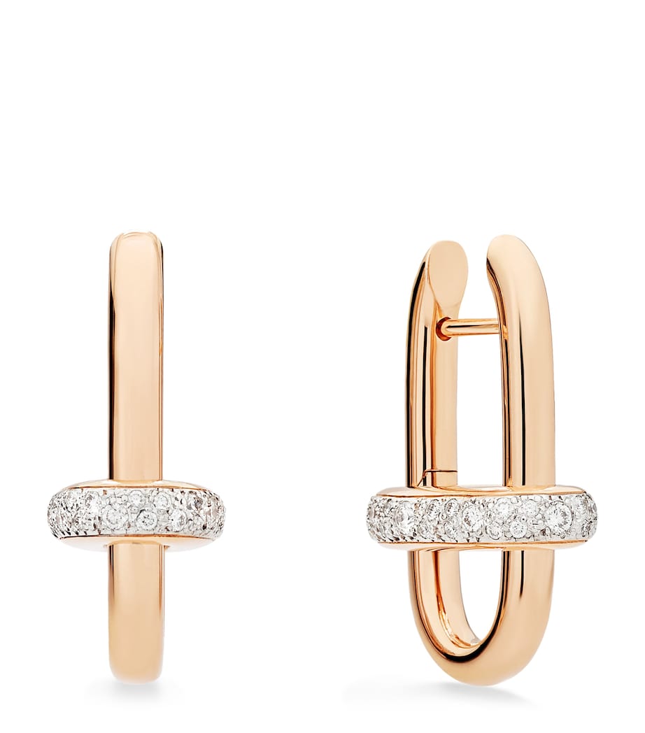 Pomellato Iconica hoop earrings rose gold diamond, UK version