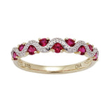 Revere 9ct gold diamond and ruby eternity ring, UK version