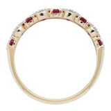 Revere 9ct gold diamond and ruby eternity ring, UK version