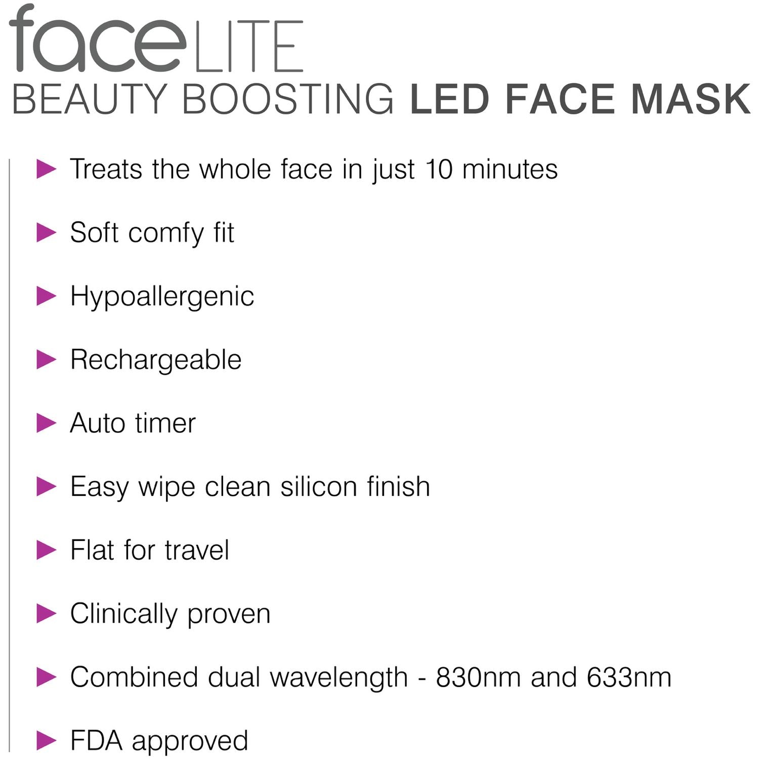 Rio Facelite LED face mask for red light therapy - British product