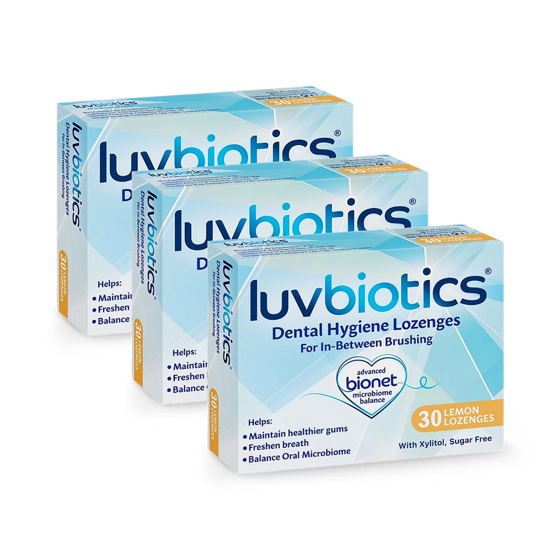 Luvbiotics dental lozenges lemon 3 pack (British brand)