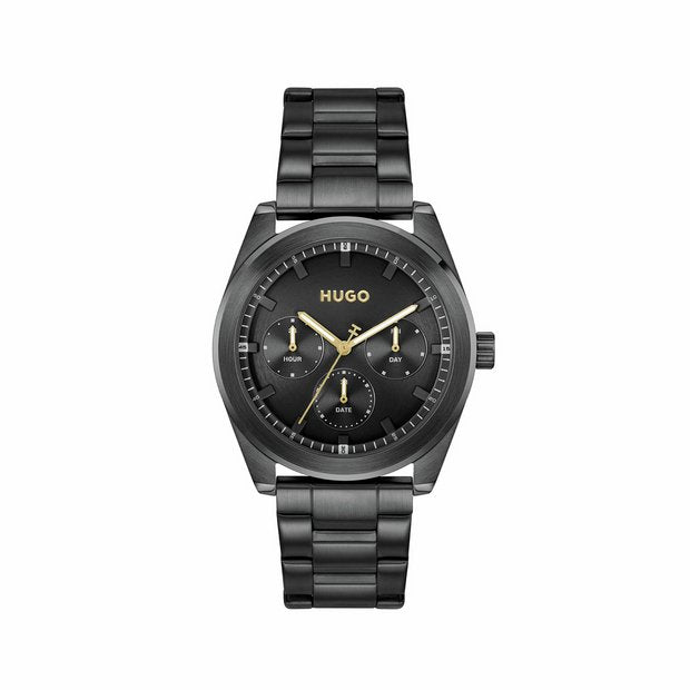 HUGO Bright Sport Black IP Bracelet watch 42mm, UK version