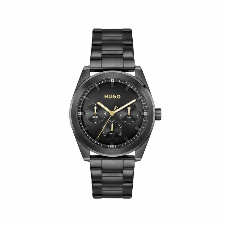 HUGO Bright Sport Black IP Bracelet watch 42mm, UK version