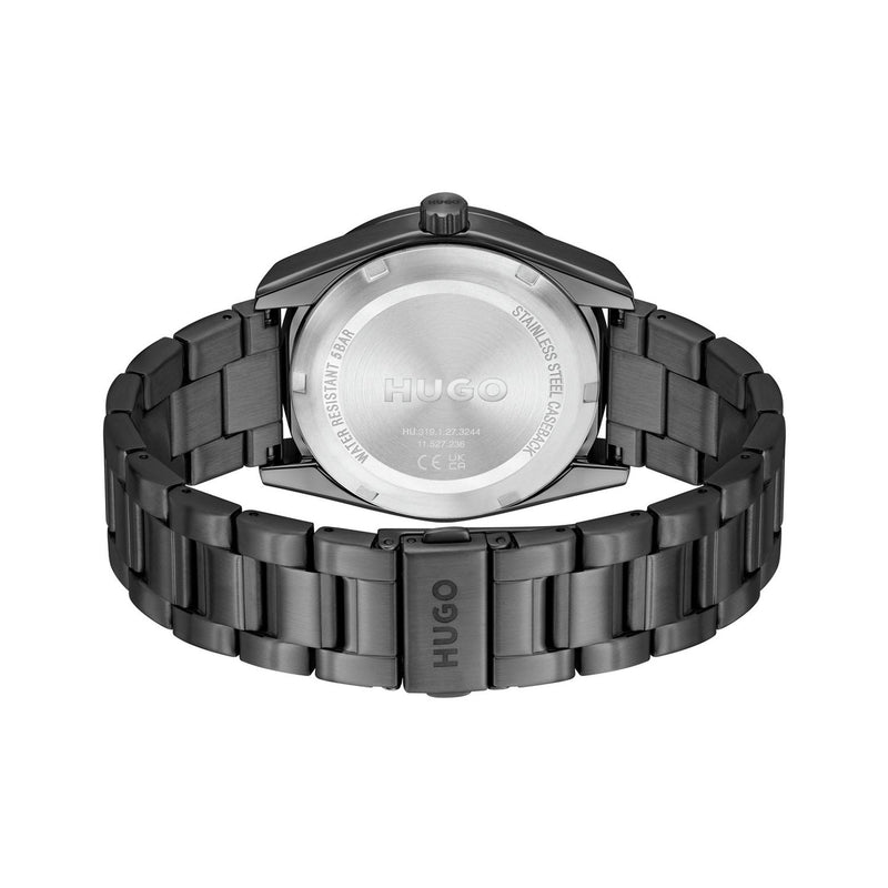 HUGO Bright Sport Black IP Bracelet watch 42mm, UK version
