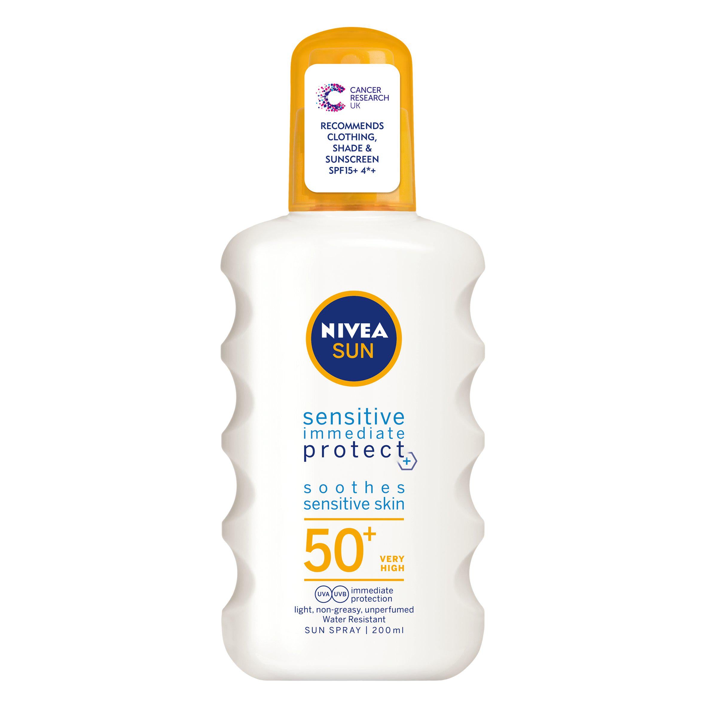 Nivea Sun Sensitive Immediate Protect Sunscreen Spray SPF 50 200ml GOODS Sainsburys   