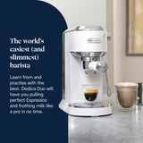 De'Longhi Dedica Duo espresso machine 15cm wide, imported from the UK
