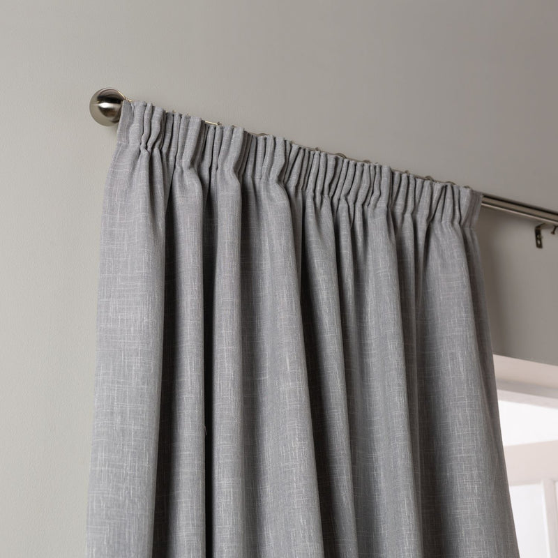 Habitat Thermal Blackout Linen Look Pencil Pleat Curtains - Dove Grey-168x229cm