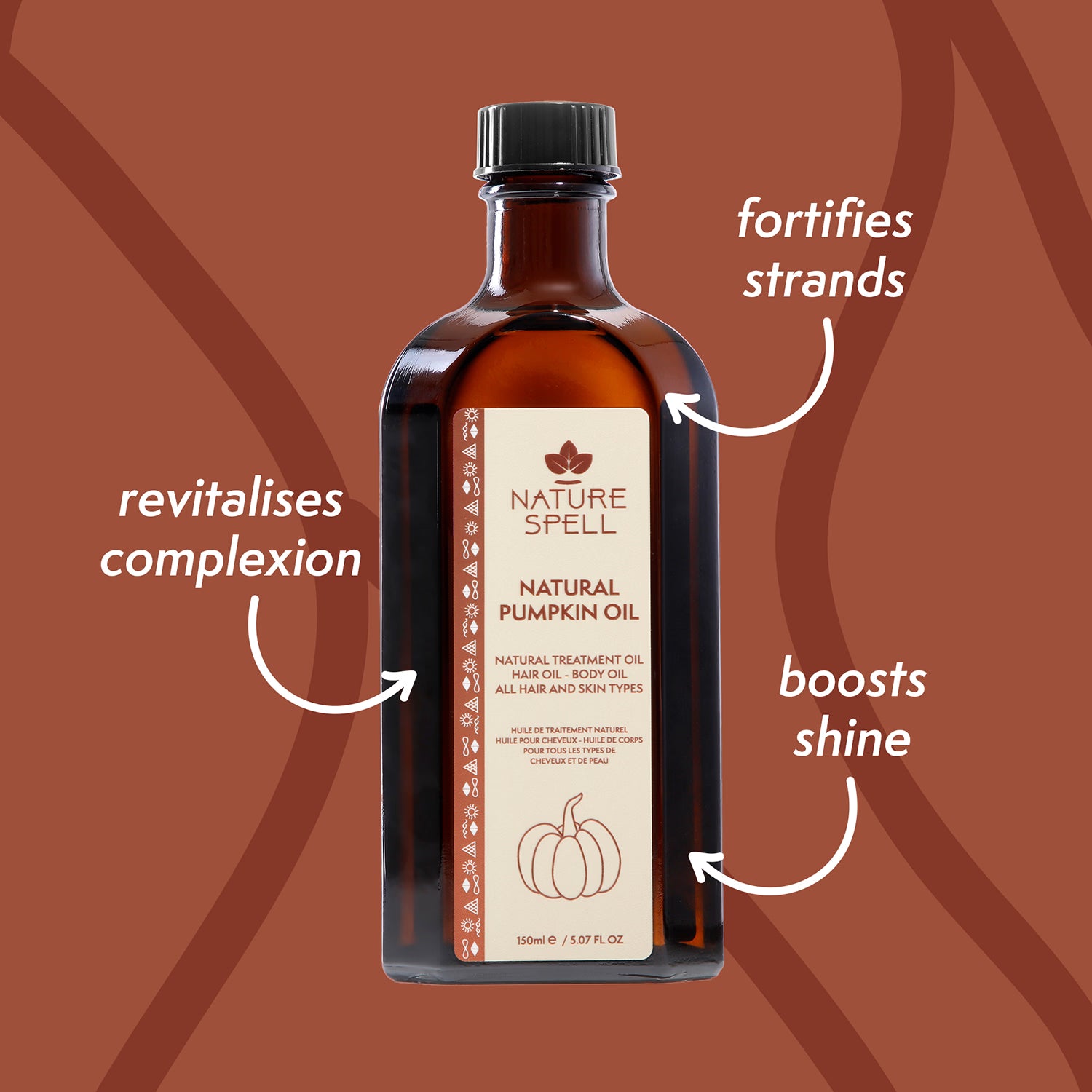 Nature Spell pumpkin hair oil 150ml, imported from the UK