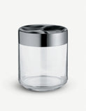 Alessi Julieta glass and stainless steel jar 12.3cm, UK version