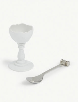 Alessi dressed egg cup with stainless steel spoon 8.2cm, UK version