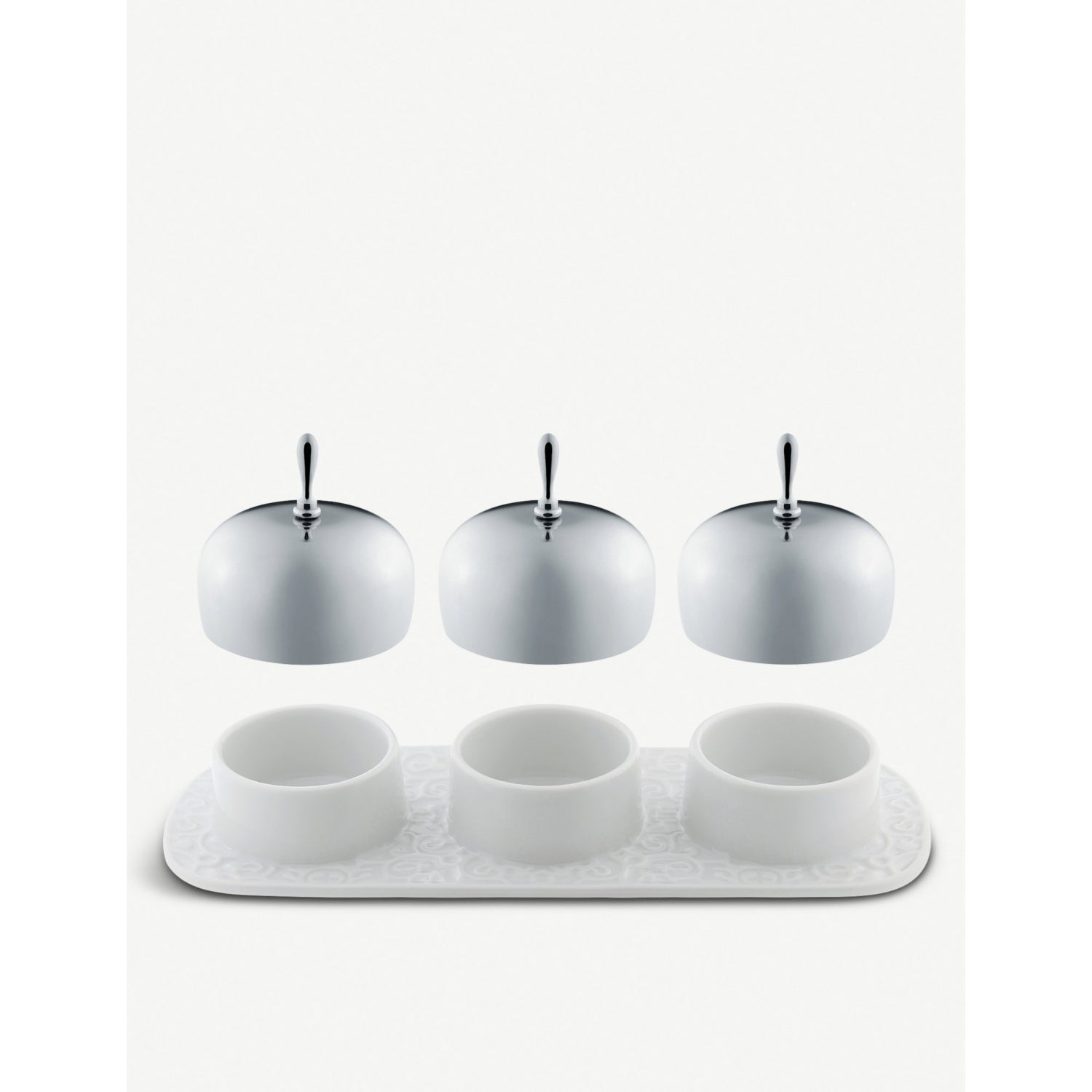 Alessi jam tray in dressed porcelain and stainless steel - British product