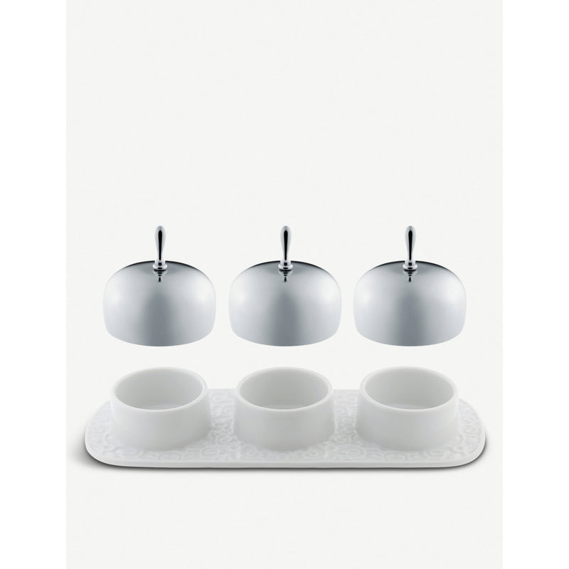 Alessi jam tray in dressed porcelain and stainless steel - British product