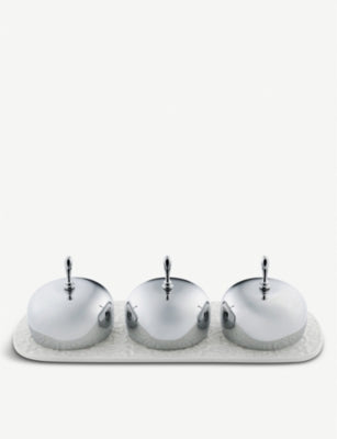 Alessi jam tray in dressed porcelain and stainless steel - British product