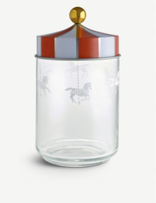 Alessi glass jar Circus 19cm by Marcel Wanders - British product