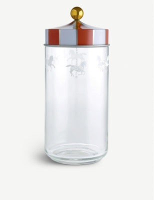 Alessi Circus glass jar 25cm, imported from the UK